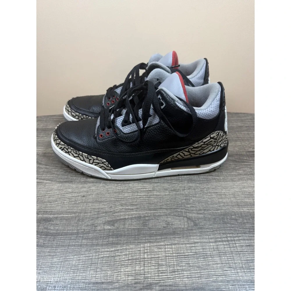 Jordan 3 Retro Black Cement 2018 Mens Size 12 Black Fire Red 854262-001 Nike Air